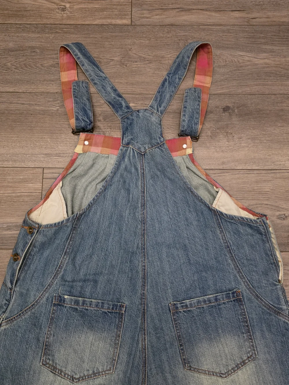 Vintage Denim Overalls Women 2X-3X Embroidered Floral Wide Leg Capri Boho - Picture 6 of 10